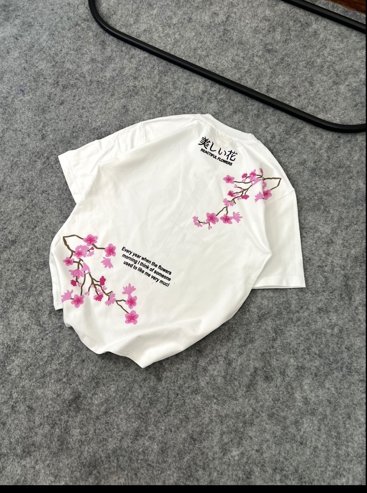 پک 4 تایی تیشرت چاپی گل(سفید)499/000